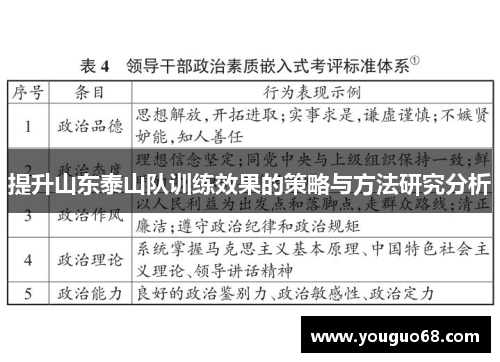 提升山东泰山队训练效果的策略与方法研究分析